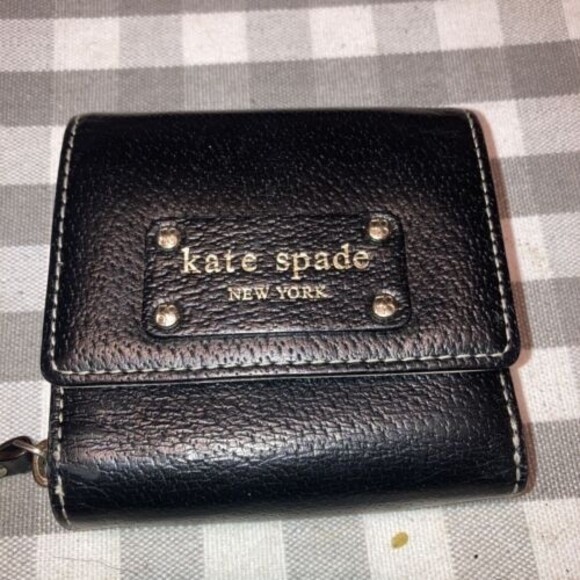 Black Kate Spade Trifold Wallet with Zippered Coin Pouch - Picture 2 of 10